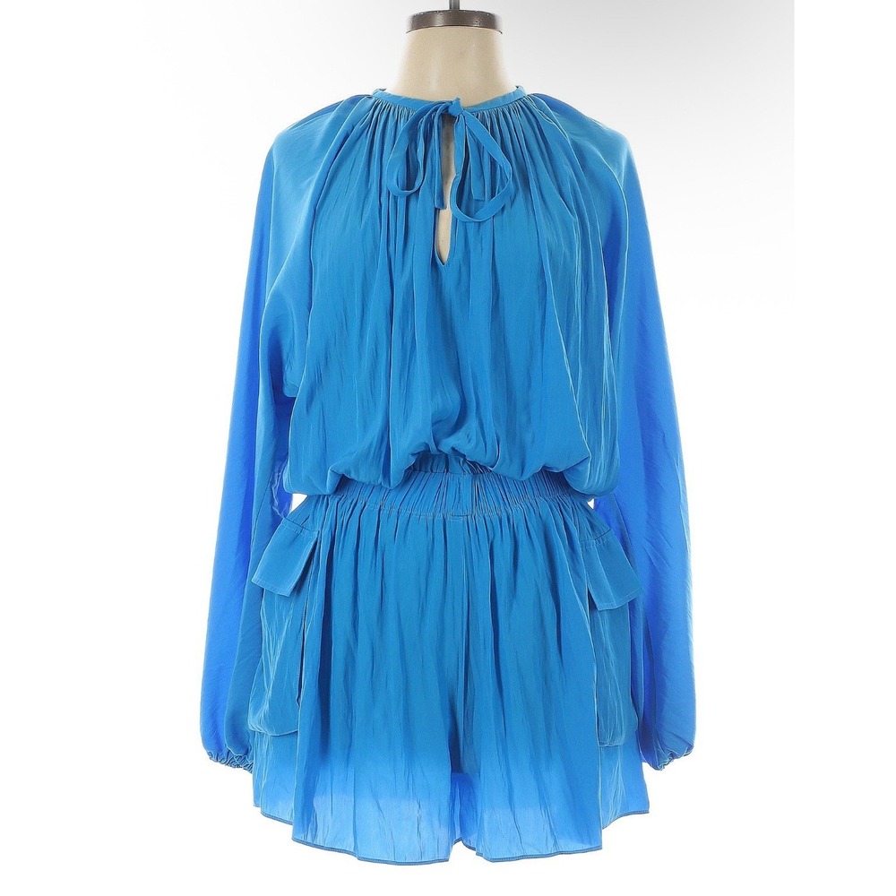 Ramy Brook DJ V Neck Beach Coastal Bright Blue Romper Size XS MSRP $425 NWT